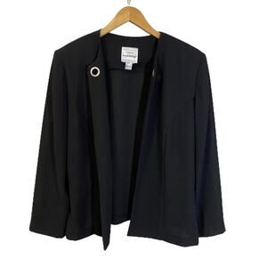 Joseph Ribkoff Creations VTG Black Open Front Blazer Jacket Lightweight Sz 14